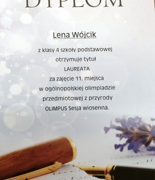 Sukcesy w Ogólnopolskiej Olimpiadzie Olimpus z przyrody, biologii i geografii